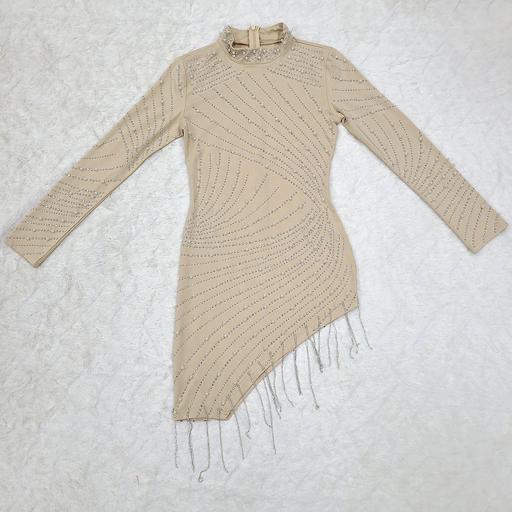 Nude Mesh Bodycon Dress