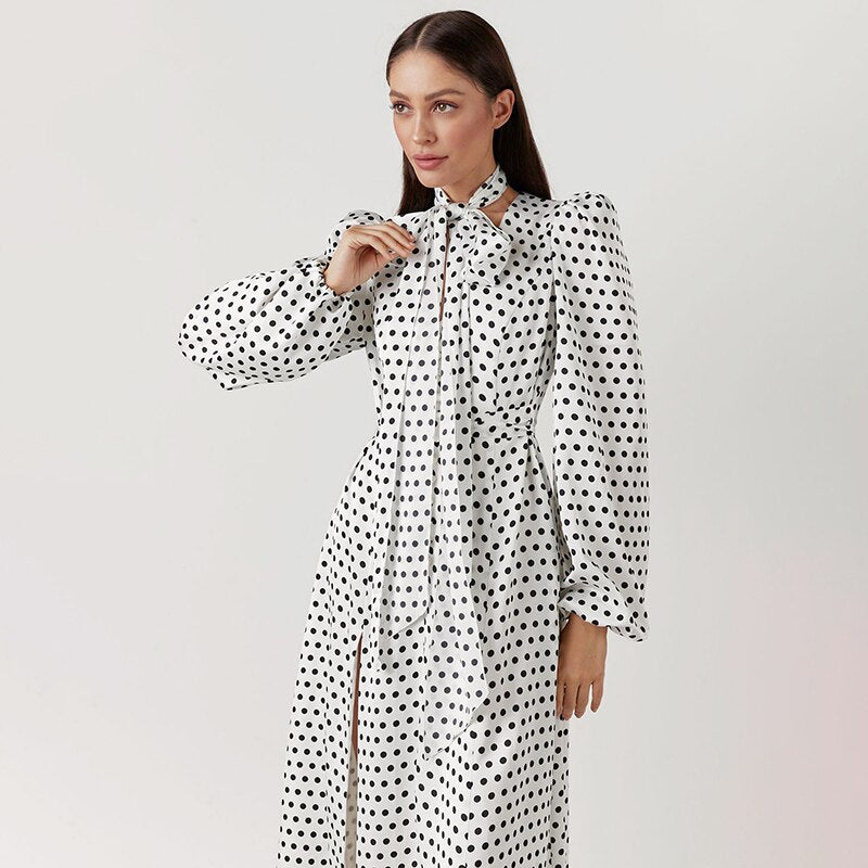 V Neck Long Sleeve Dress Print