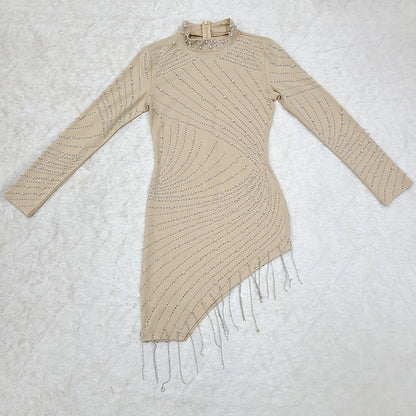 Nude Mesh Bodycon Dress