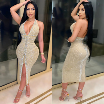 Sequin Mesh Diamond Dress