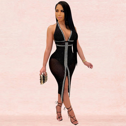 Sequin Mesh Diamond Dress