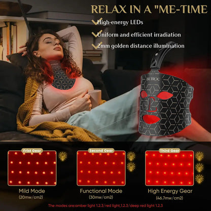 Red Light  Infrared Therapy LED Face Mask