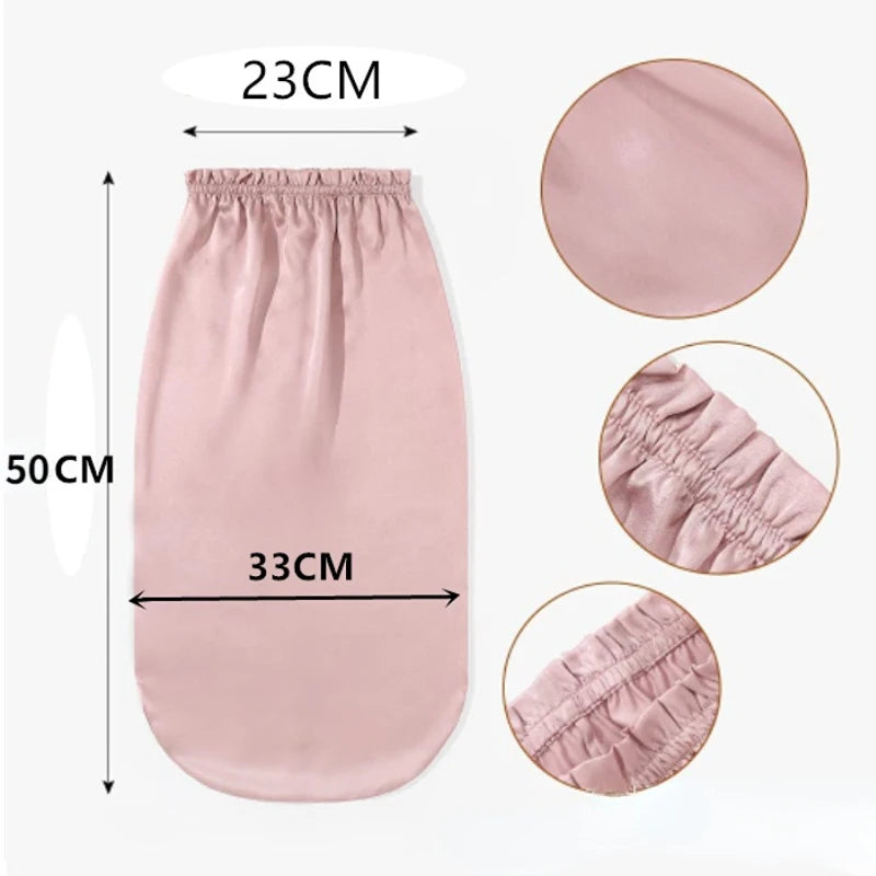 Natural Silk Long Turban Hair Bonnet