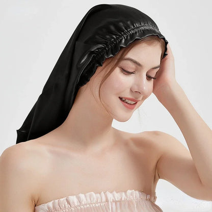 Natural Silk Long Turban Hair Bonnet