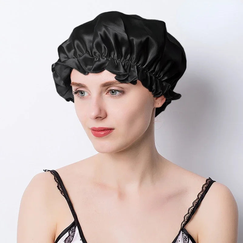Natural Silk Long Turban Hair Bonnet