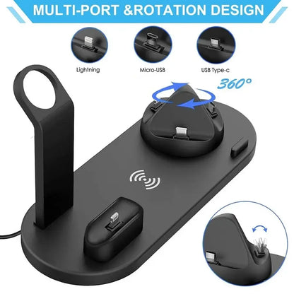 6 In 1 Wireless Charging Dock Station