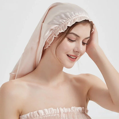 Natural Silk Long Turban Hair Bonnet