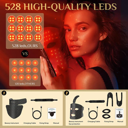 Red Light  Infrared Therapy LED Face Mask